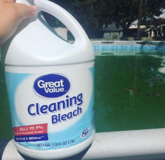 How do I add bleach to the pool