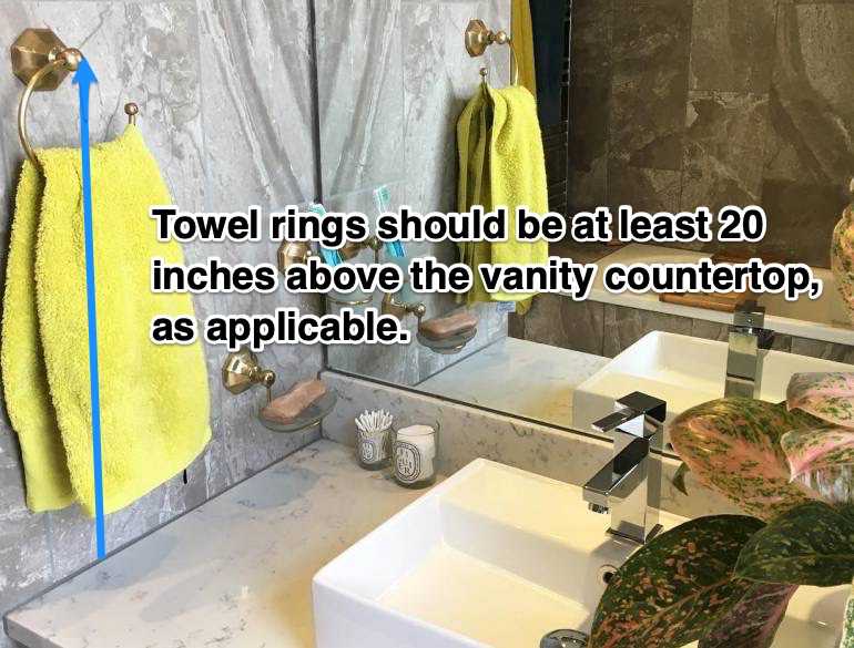 Towel Ring Height and Other Fixtures Proper Measurements