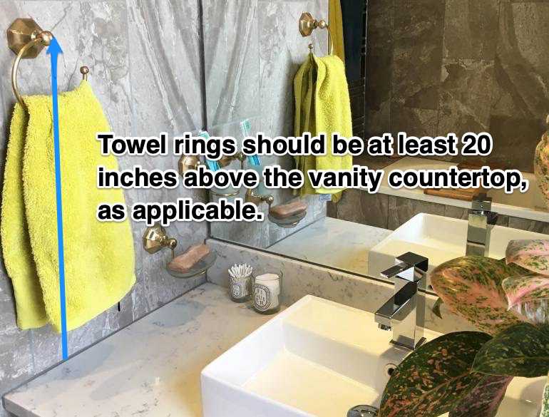 Preference for towel rack height, placement can differ